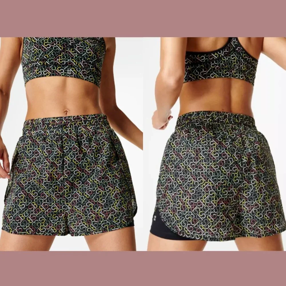 NWT‎ $98 SWEATY BETTY [ Small 6 ] Slip Stream Running Shorts In Black SB #5686